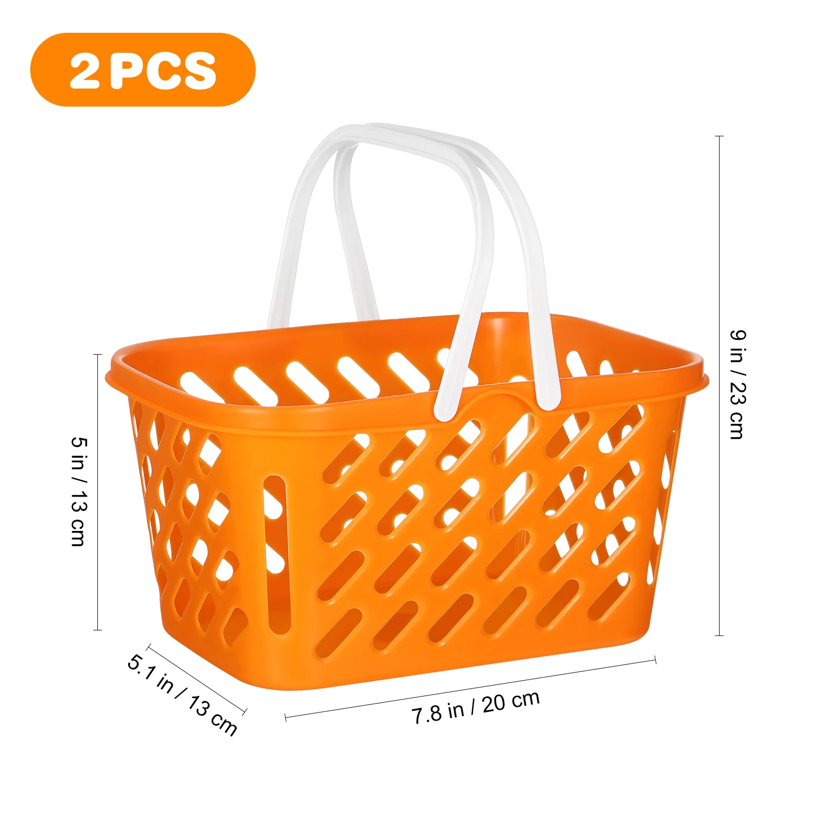 2 Pcs Shopping Basket Savings Toy Toys Storage Organizer Portable Baskets Grocery Abs Raw Material Bathroom Child with Handle 4
