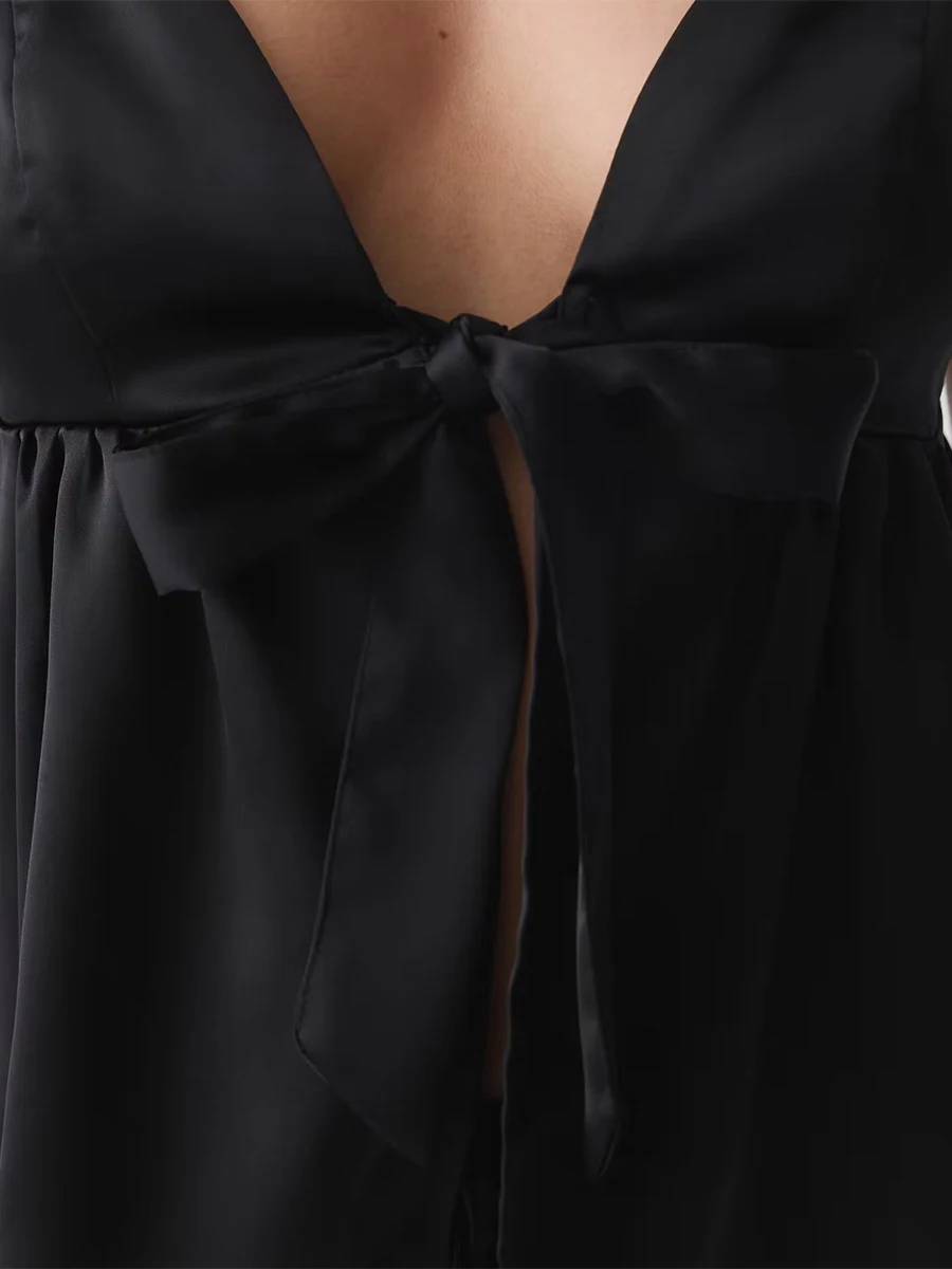 Women s Summer Silk Pajama Set Sleeveless V Neck Lace Trim Cami Top and Shorts Sleepwear Loungewear Sets