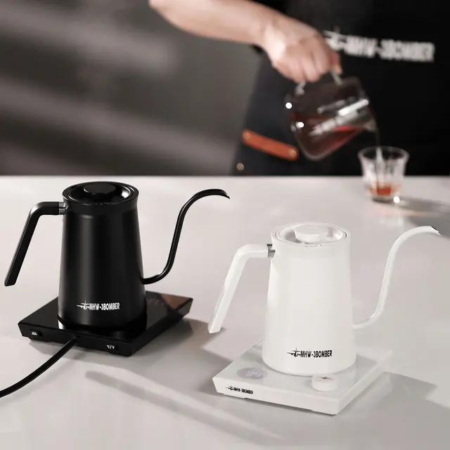 MHW-3BOMBER Smart Electric Coffee Kettle Precise Temperature Control Gooseneck Kettles Pour Over Coffee Home Barista Accessories 4