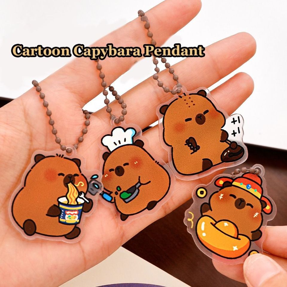 Cute Cartoon Capybara Keychain Pendant Keychain Decoration Cute Girl Acrylic Keychain Capybara Bag Pendant Lover Gift