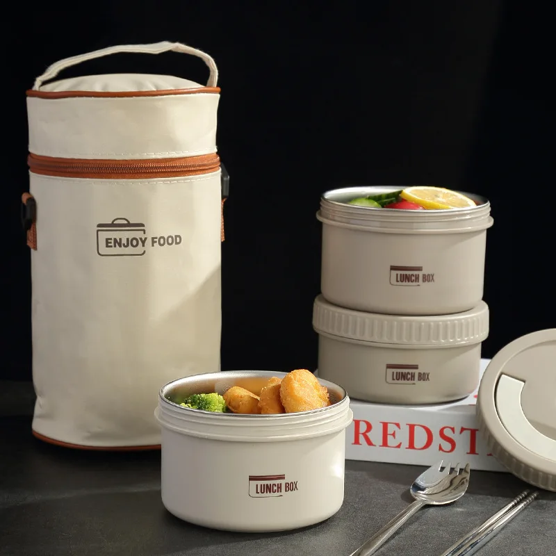 

Lunch Box Portable Insulated Lunch Container Set Stackable Bento Stainless Steel Lunch Container