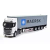 1:50 SCANIA Diecast Metal Model Toy Container truck Pull Back With Sound & Light Trailer Car Toys Xmas Gifts 1