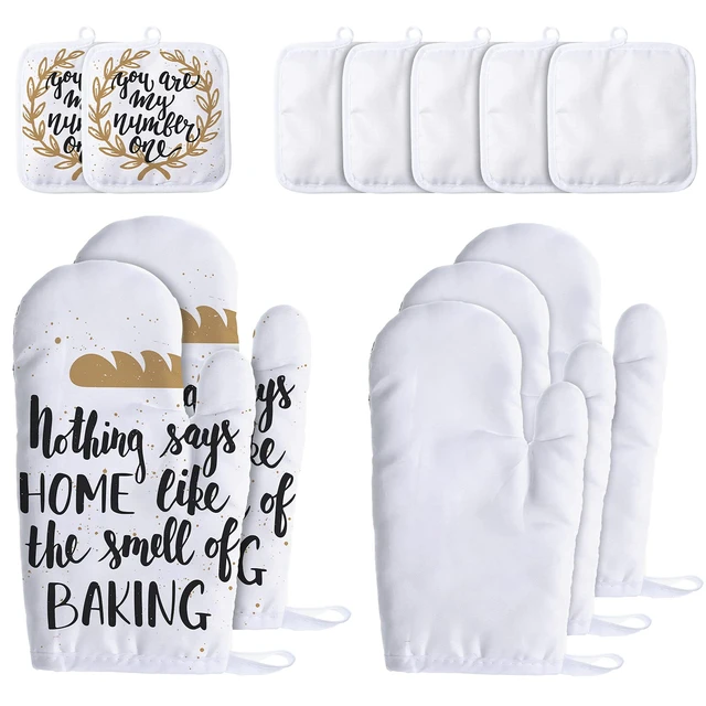 Sublimation Blank Oven Mitts Set Gloves And Sublimation Blank Pot Pad For  DIY Accessories 4Pcs - AliExpress