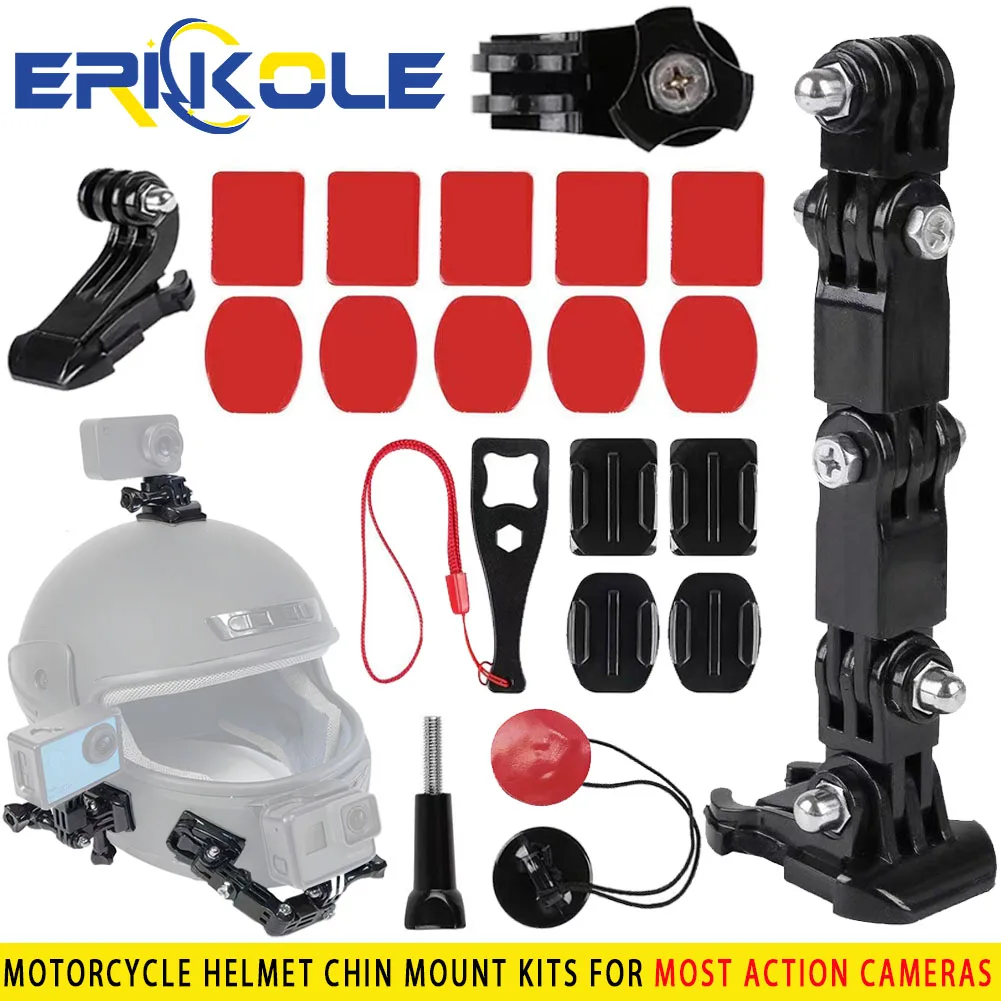 Per Gopro Hero Moto Casco Extension Arm Osmo Action Sports Camera Casco Chin Mount Accessori Set Per Go Pro Insta360
