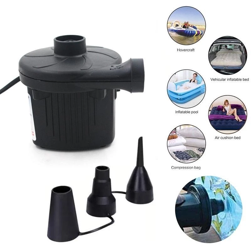 220V Electric Inflatable Pump Quick Air Filling Compressor With 3 Nozzles For Car Camping Life Buoy Boat Cushion Home Use 5