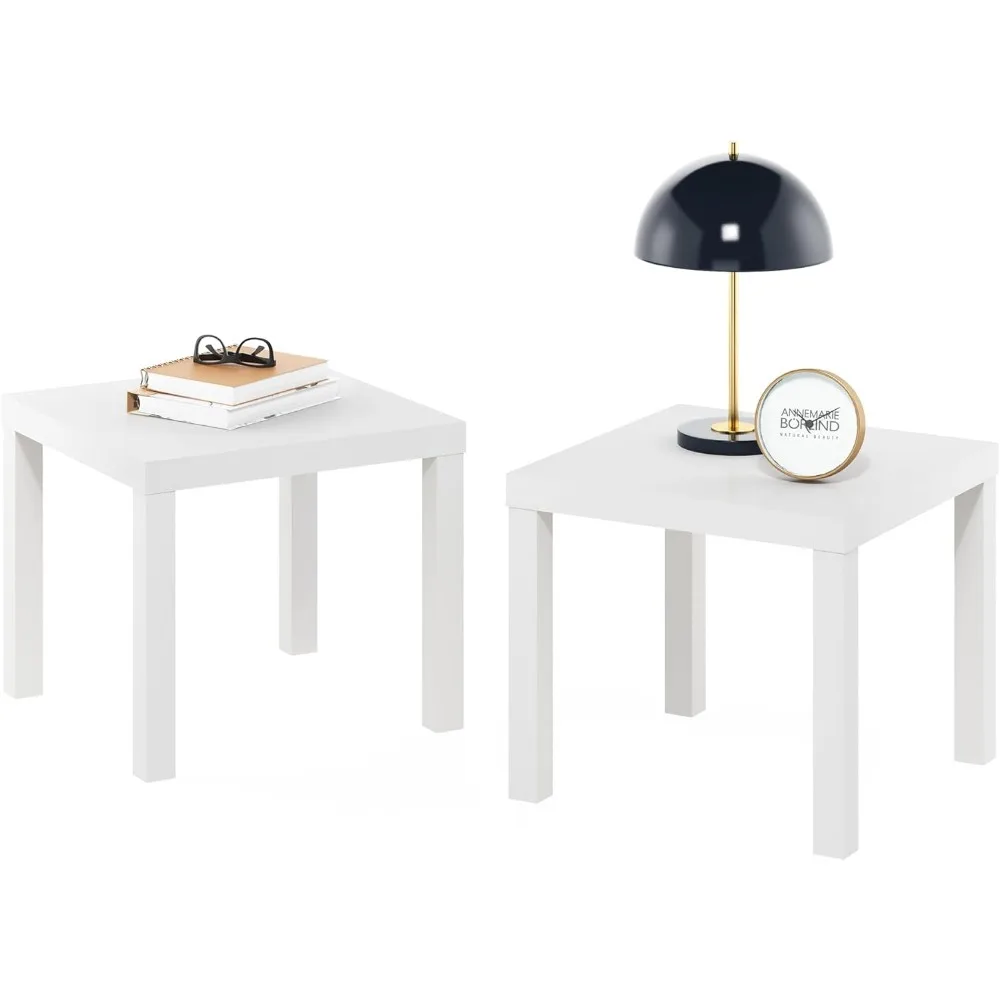 Homey Square Parsons Side End Table Set of 2