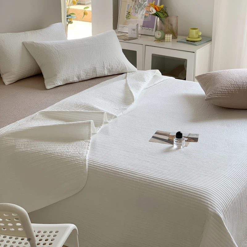 Cotton Bedspread Solid Color Quilt Double Bed Covers sofa blanket Bed Linen Quilted Bedspread cubre cama printed bedspread