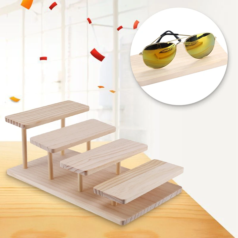 Assembleable Bamboo Sunglasses Stand Glasses Display Jewelry Holder Bracelet Watches Show Product