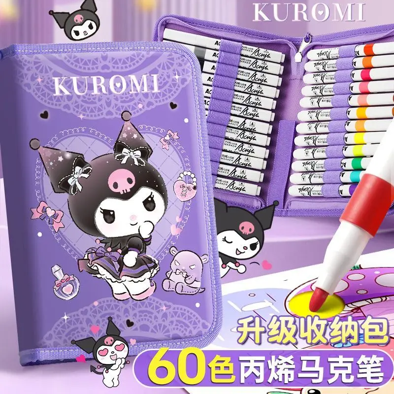 

Kuromi acrylic marker pen, paper-proof, stackable, watercolor pen, children's special art professional painting brush, 48 colors