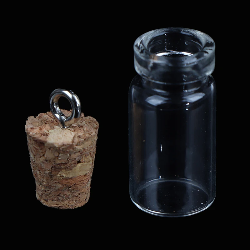 Mini Glass Bottles Small Vials Cork Glass Jars Multi Usage Cork Wish Capacity 1ml 10PCS 11mmx21mm