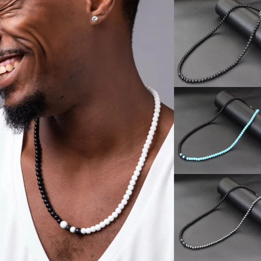 Stainless Steel Tiger Eyes Necklace for Men