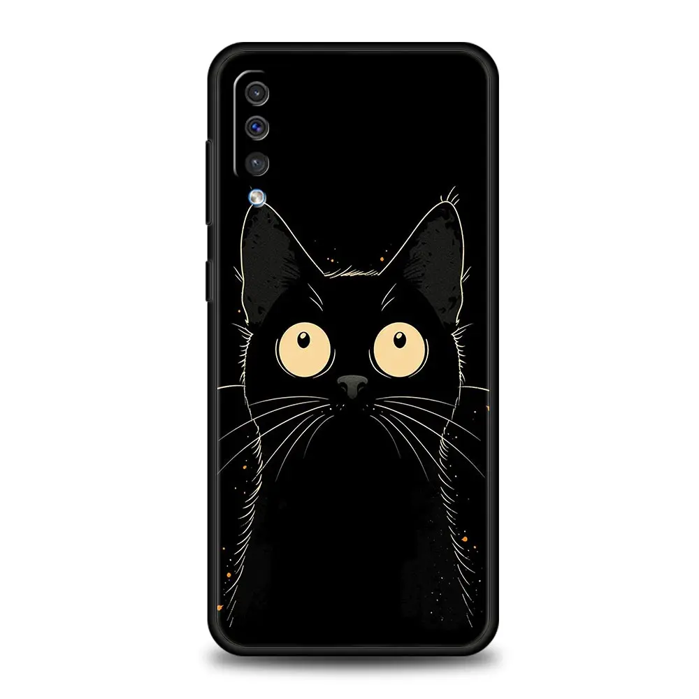 Artistic Black Cat Starry Phone Case