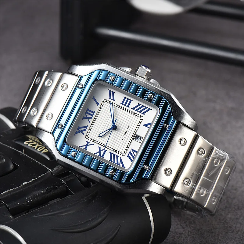 

NEW Luxury brand Leisure Business Men's Watch Stainless Steel quartz watch woman roman alphabet Man Reloj calendar