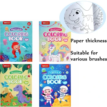 16 Pages Boys Girls Children's Coloring Books Mermaid Dinosaur Unicorn Baby Drawing Book School Early Education Stationery Toys 1