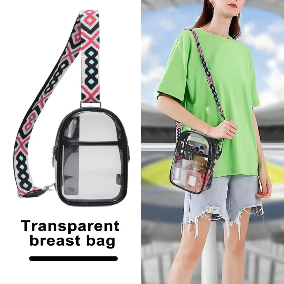 Borsa A Tracolla Trasparente Per Donna - Approvata Stadio, 20x15x7 Cm, Tracolla Regolabile
