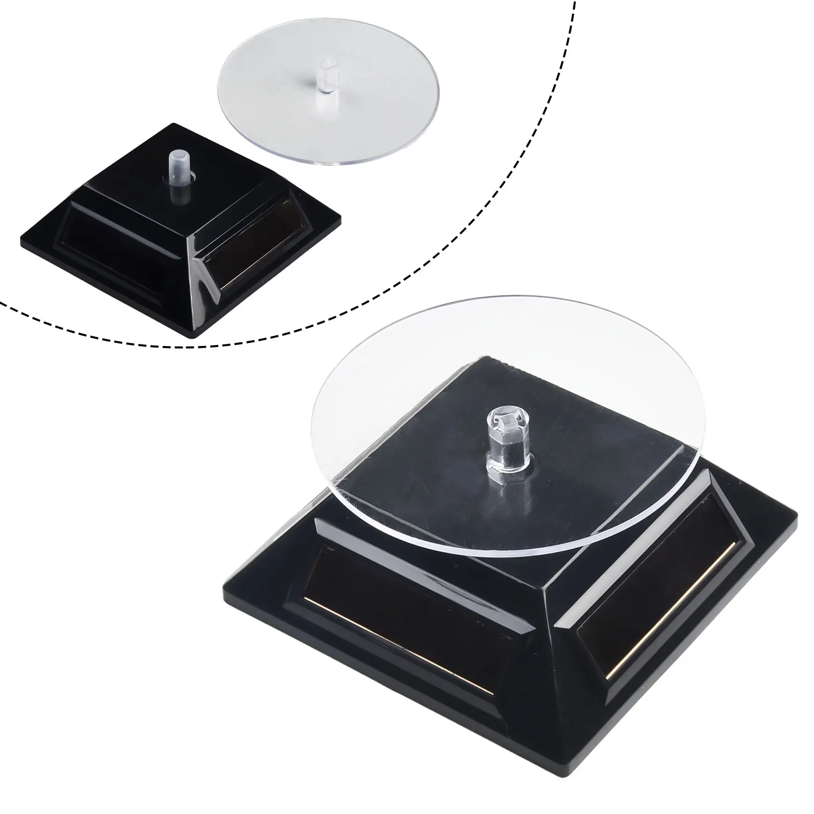 Solar-Powered Rotating Jewelry Display Stand - 360° Turntable with 10cm Platform
