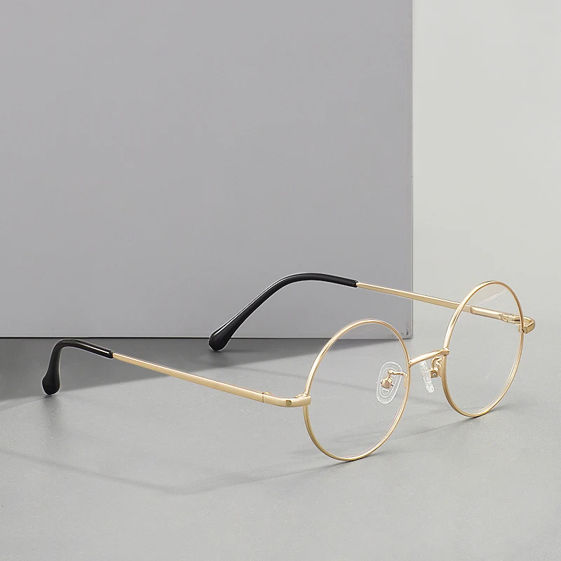 Men Women Black Stainless Steel Full Rim Eyeglasses Round Vintage Metal ...
