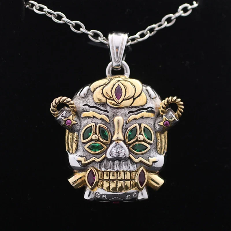 Customized 925 Sterling Silver Skull Lucky Ring Pendant Plated Gold Custom Letters Jewelry Accessories 6