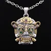 Customized 925 Sterling Silver Skull Lucky Ring Pendant Plated Gold Custom Letters Jewelry Accessories 6