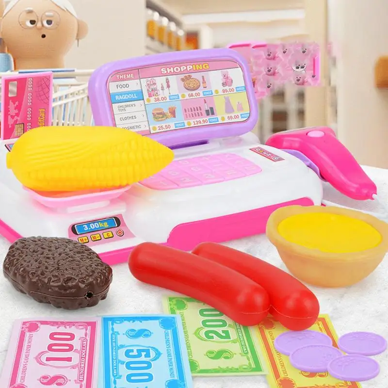 Supermarket Cash Register Pretend Play Educational Toys Preschool Learning Toy Cash Registers Fine Motor Toys xmas gifts For Kid