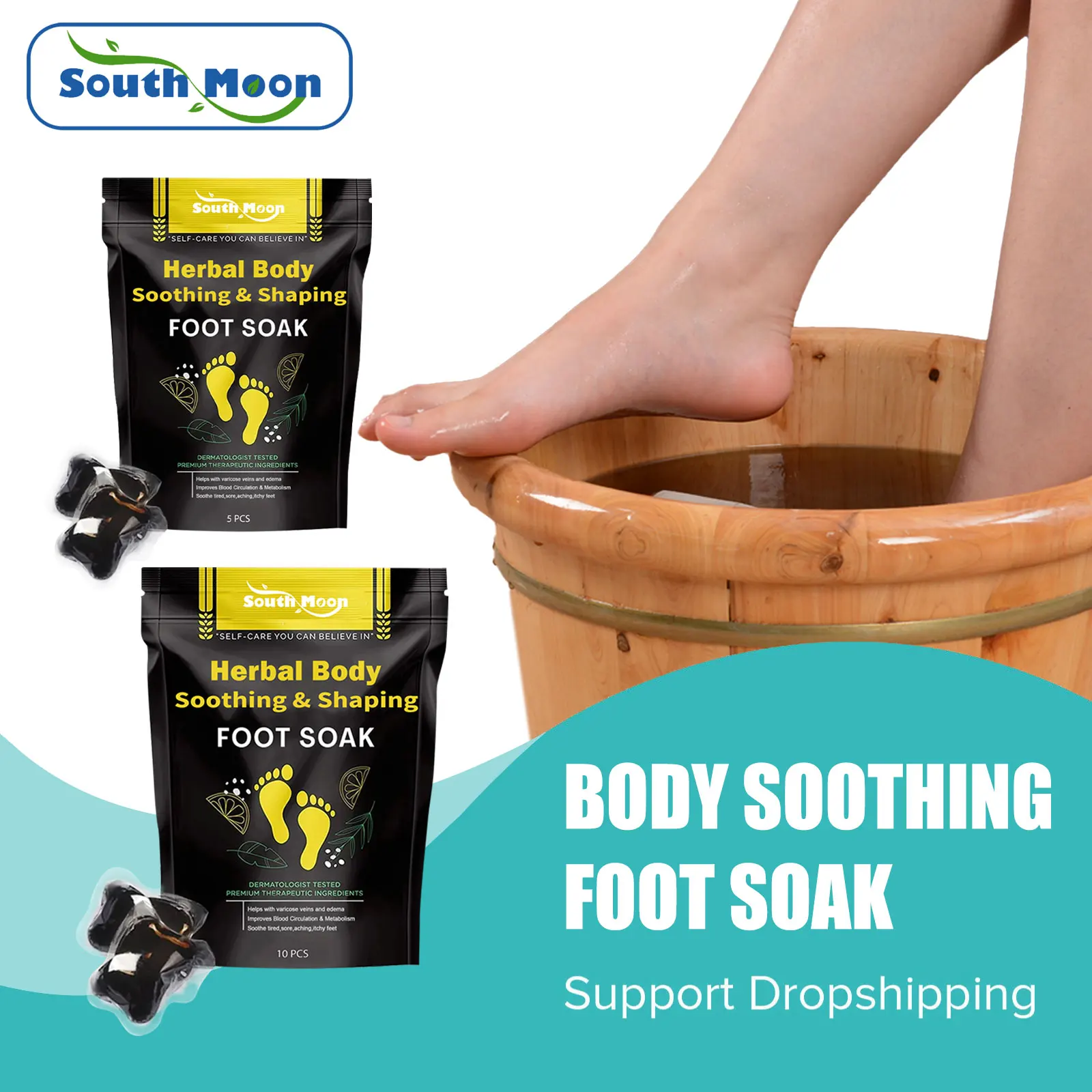 Herbal Slimming Foot Bath Body Shaping Fat Burn Promote Lymphatic Drainage Relieve Leg Fatigue Swelling Foot Cleansing Soak Gel
