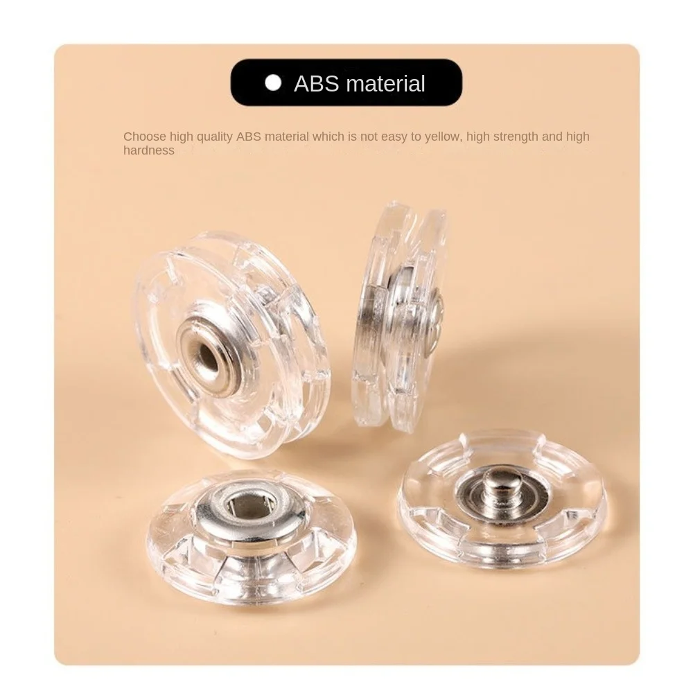 10Pcs Transparent Fastener Sewing Accessories Invisible Acrylic Snap Fastener Round DIY Press Stud 4