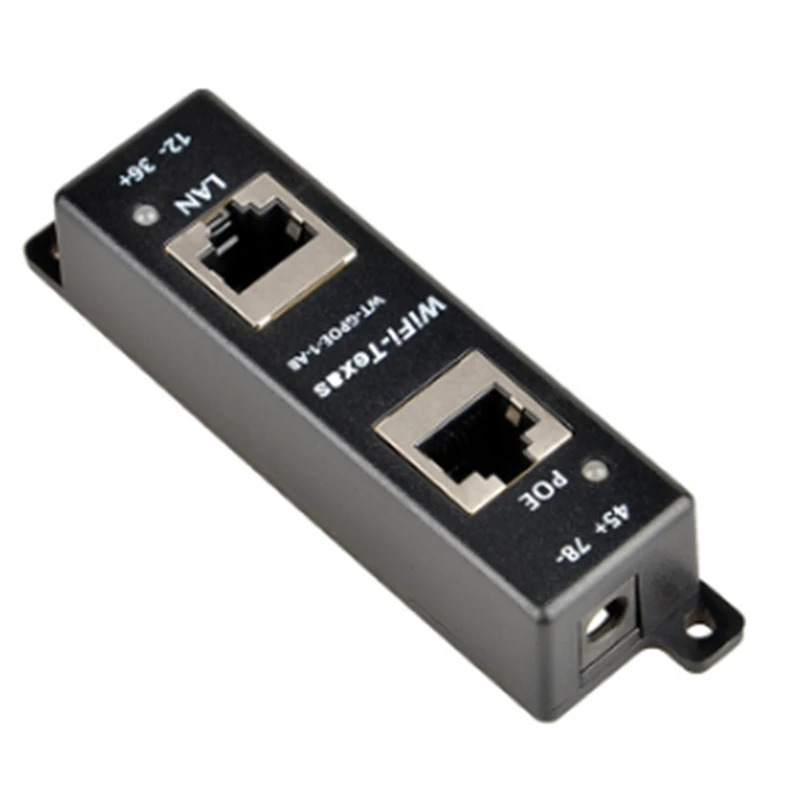 

Passive Single Port Gigabit Poe Injector LED Indication Data And Power Mode A & B Shared All 4 Paired Durable Easy To Use