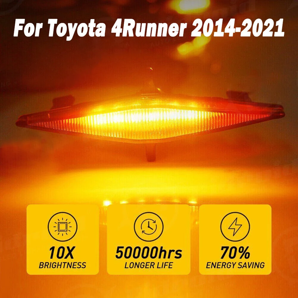 

4Pcs Amber Grille LED Front Bumper Lights For Toyota For 4Runner Pro 2014-2019 Retrofit Day Running Light With 3 Times Brighter