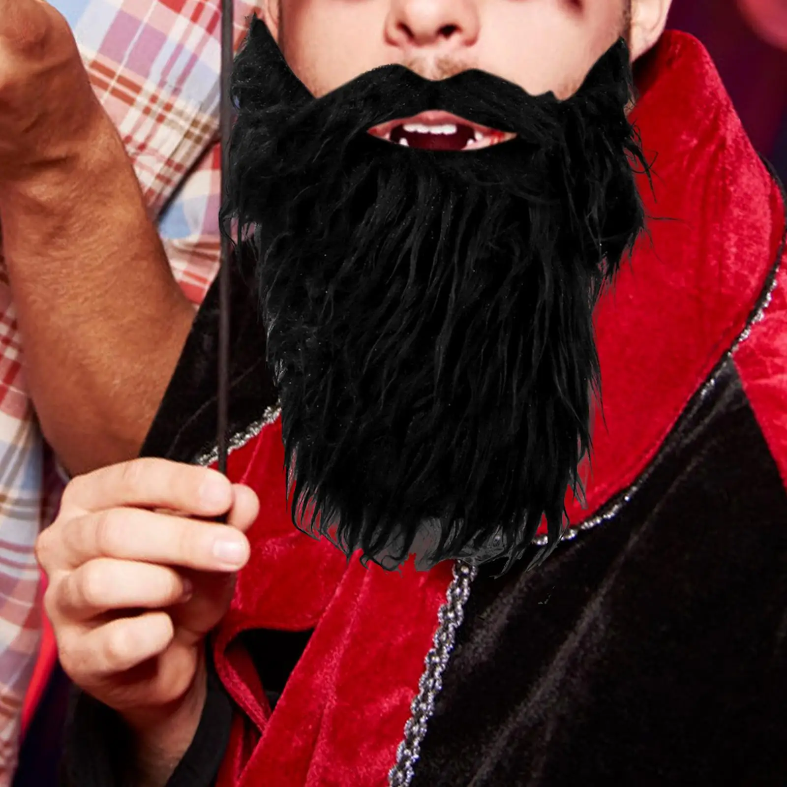 Halloween Beard Funny Facial Supplies Multipurpose False Whiskers Fake Beards for Adults and Teens Male Men Party Makeup