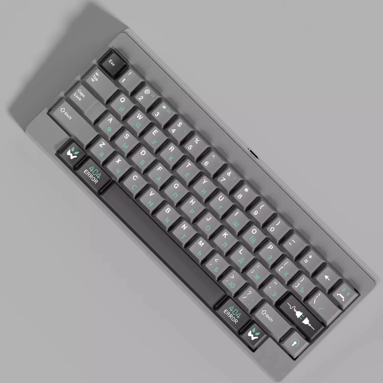 Sublimação Verde Russo Keycaps Pbt Cereja Perfil à Prova de Luz Cinza 96 980 Hhkb 404 Tema de Erro Conjunto em Branco - Imagem 3