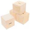 4Pcs Square Wooden Piggy Bank Cube Money Boxes Kids Coin Saving Box Children Change Container Storage Bank Home Decor 1