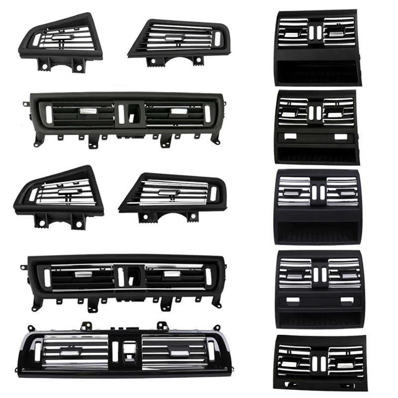 AC Air Conditioner Vent Grille LHD Left handle Drive Front Row Wind Left Center Right Air Conditioning Vent Outlet Panel Chrome Plate For BMW 5 Series F10 F18