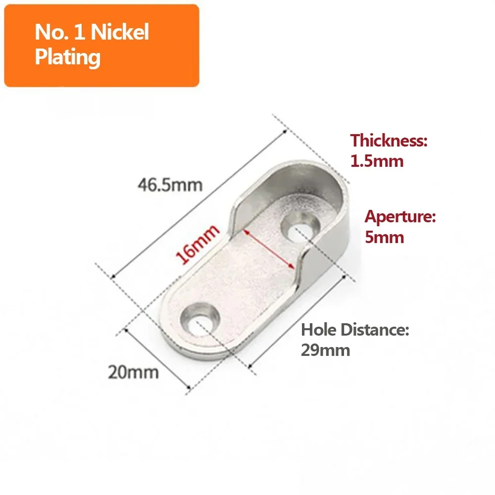 2 pcs chrome flange clothes tube bracket thickened hidden seat solid clothes pole clothes through seat hardware