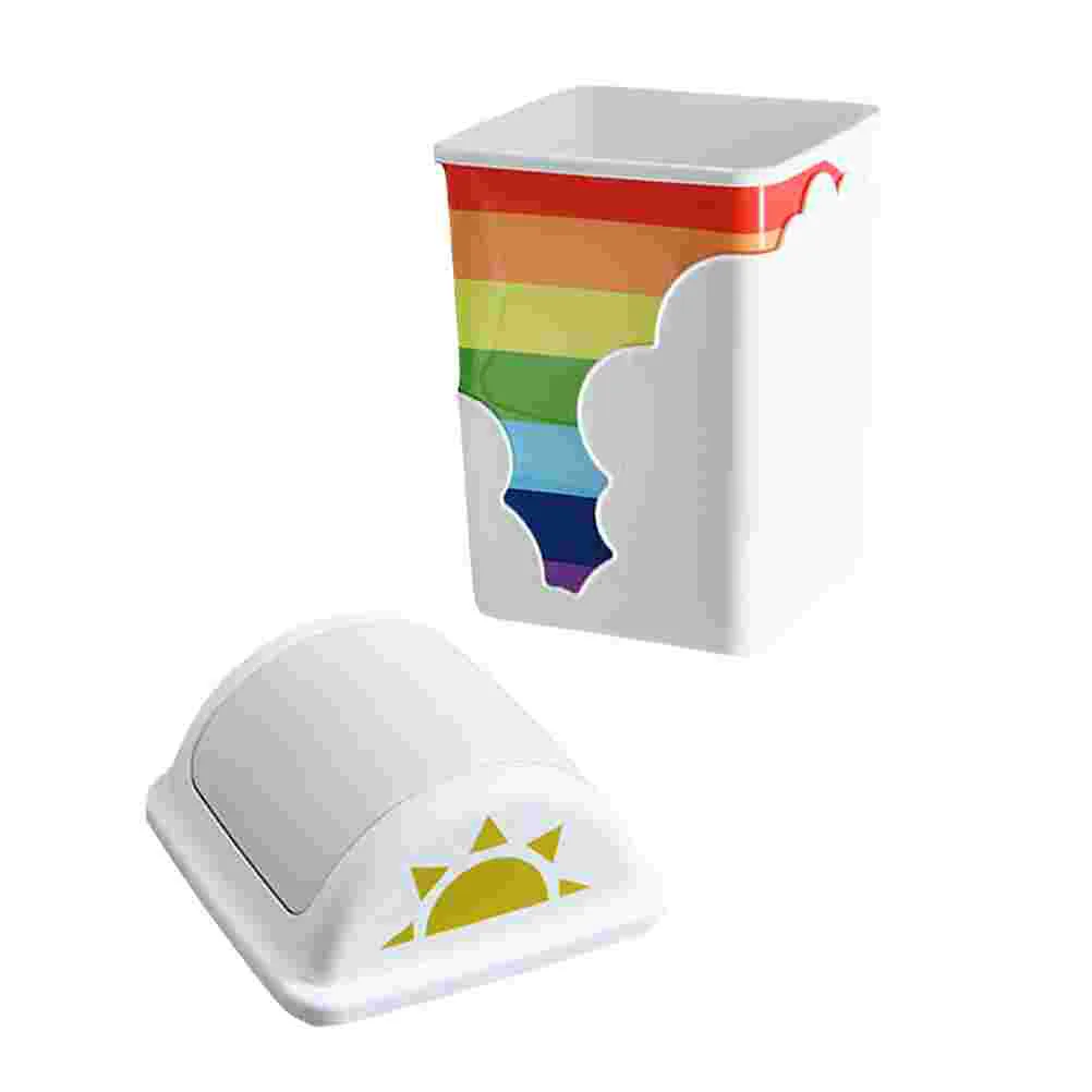 

1Pc Lovely Waste Paper Holder Kitchen Plastic Trash Can Hotel Garbage Container