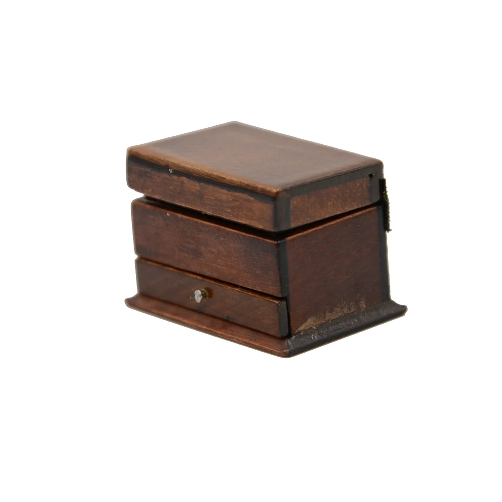 1PC 1:12 Dollhouse Miniature Vintage Sewing Needlework Needle Kit Box Dollhouse Wood Furniture Decoration Accessories Kids Gift