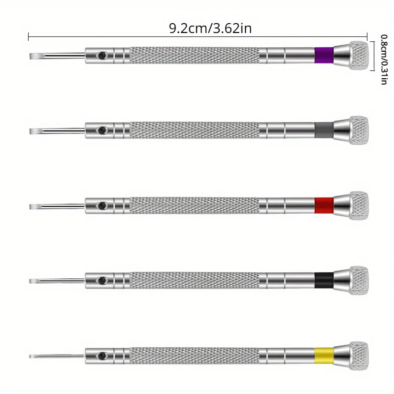 시계 수리를위한 5 개/대 0.8-1.6mm 강철 스크루 드라이버 미니 링크 핀으로 휴대용 시계 도구 밴드 제거 시계 제조 도구