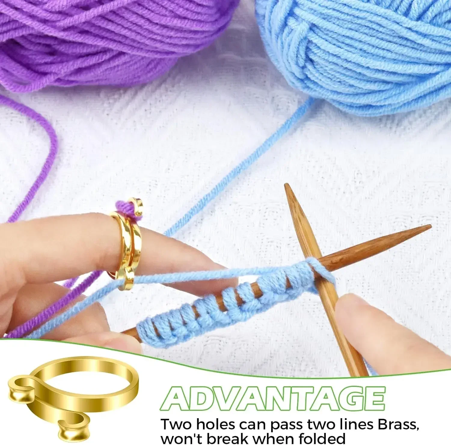 Adjustable Knitting Loop Crochet Loop Knitting Ring for Women Ring Knitting  Tool Finger Wear Thimble Sewing Accessories Gift - AliExpress