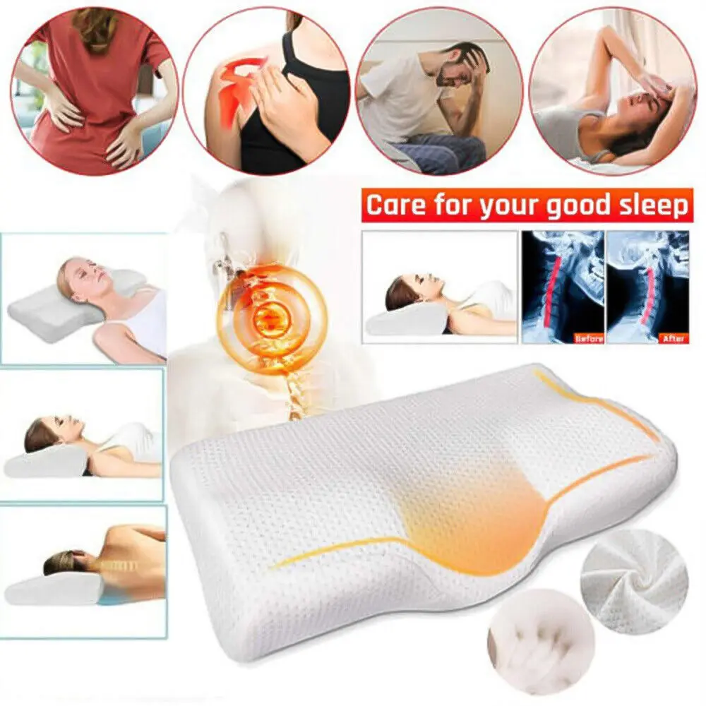 Memory Foam Pillow Contour Neck Back Support Orthopaedic Firm Sleeping Pillows 4