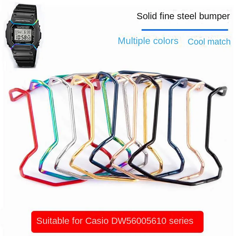 Adatta A Casio Casio Watch Dw5600 5610 Gw-B5600 Barra Di Protezione Paraurti In Acciaio Inossidabile Modificato