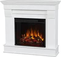 Chateau 41 "Electric Fireplace with Mantel Replaceable Fireplace Insert Heater Realistic Log and Flame Effects Remote Timer 1