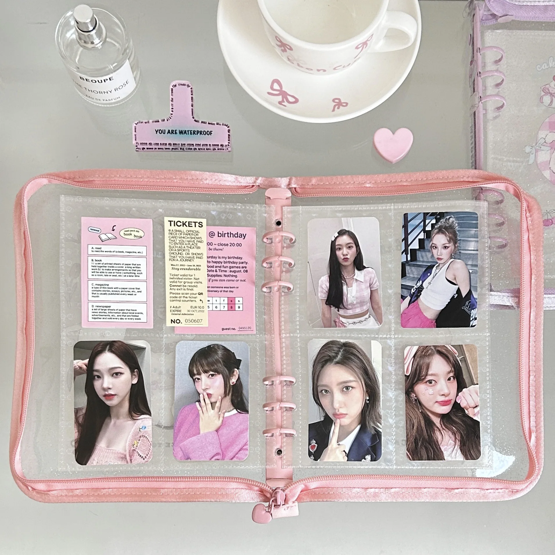 Korea Cat A5 Binder Photocard Collect Book Glitter Photo Transparent Album Postcards Storage Book 3