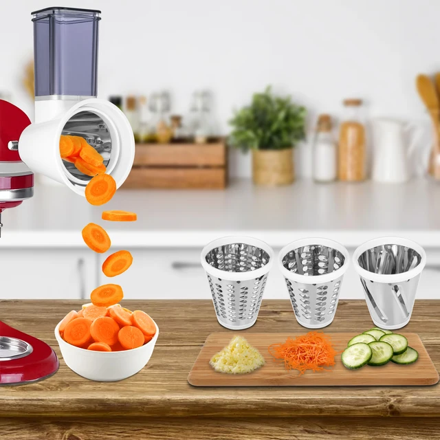 Slicer Shredder Attachments, Fresh Prep Vegetable Slicer for Kitchenaid  Stand Mixer, Salad Maker with Cleaning Brush - AliExpress