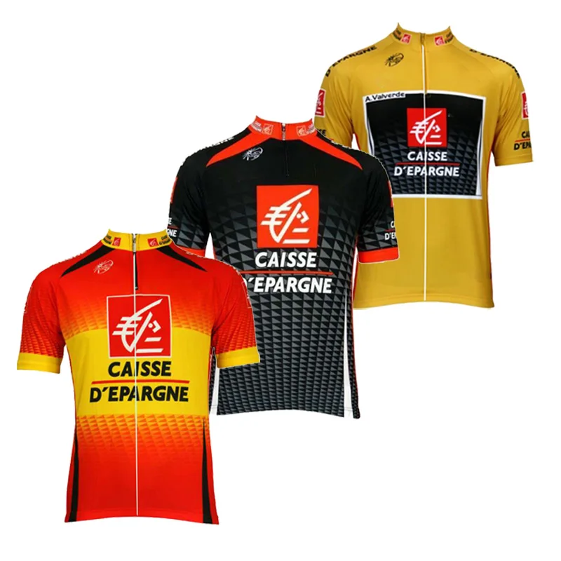Caisse d'Epargne Team Cycling Jersey Short Sleeve Bike Wear Clothing Mtb Jersey Triathlon Maillot Ciclismo Hombre Summer