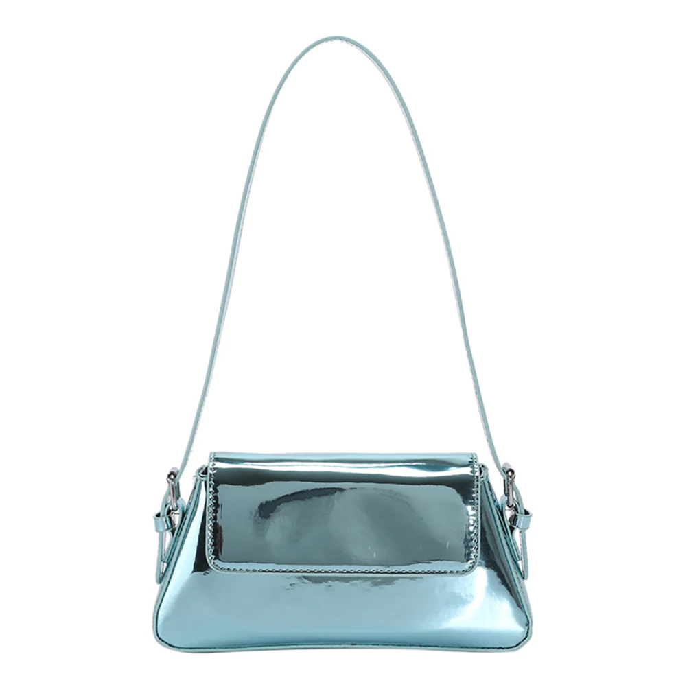 Women Underarm Bag PU Leather Ladies Tote Bags Bright Fashion Casual Portable Exquisite Solid Color Female Satchel