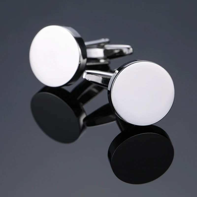 Men's French Shirt Cufflinks Circular Laser Metal Cuffs Buttons Business Suit Accessorie Jewelry mens cufflinks
