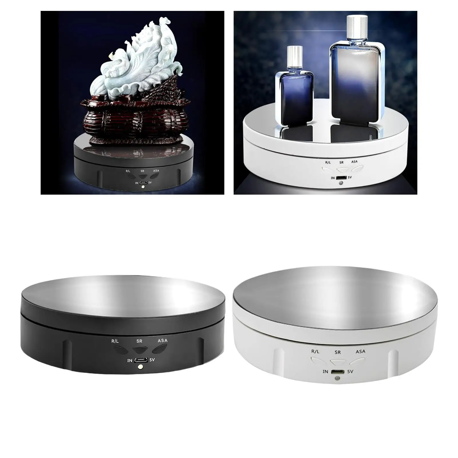 Electronic Rotating Turntable Jewelry Holder with USB Power Cable for Watch