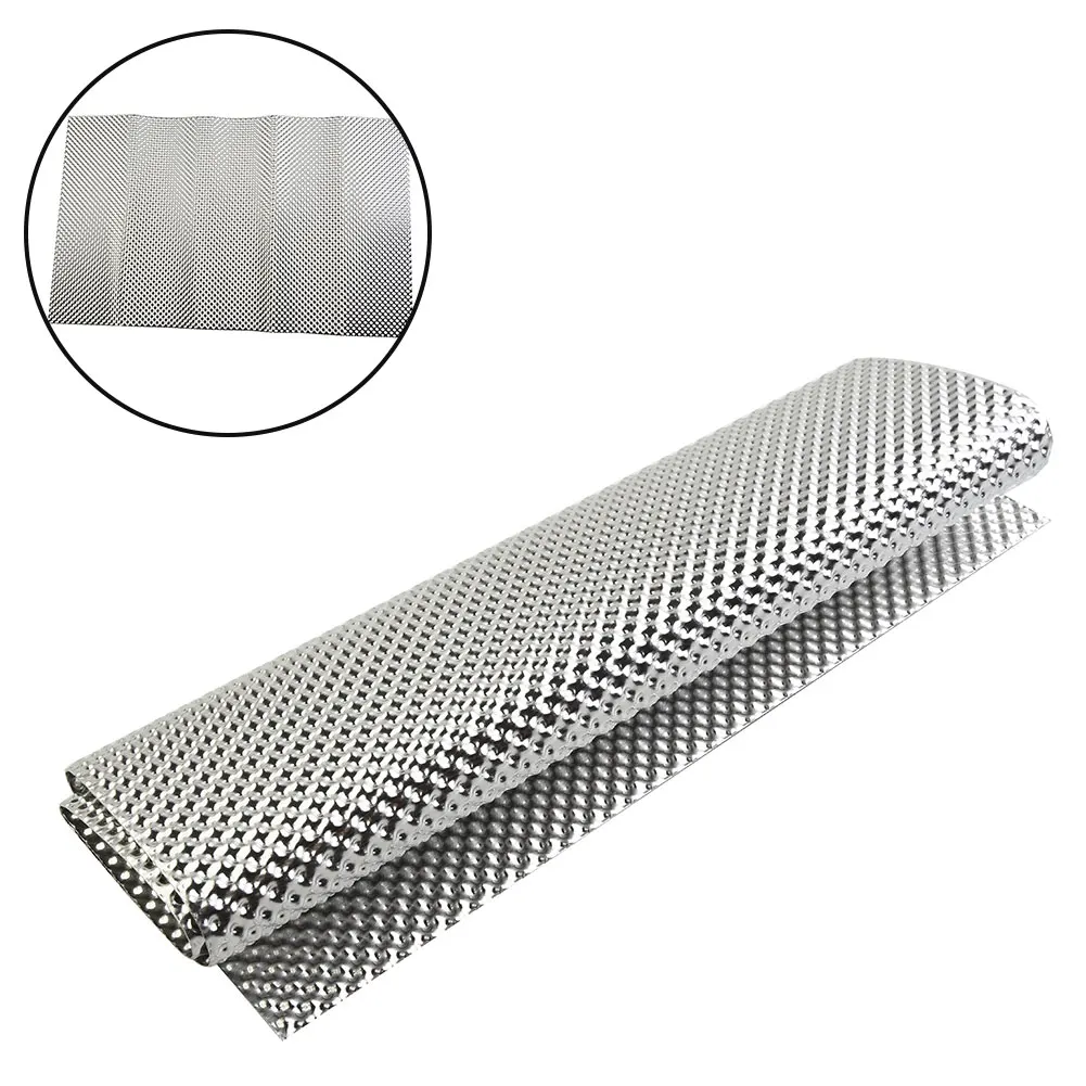 Aluminum heat shield Embossed Aluminum Heat Shield Heat Shield Firewal Floor Pan Fuel Tank Silver Turbo Manifold 300X 500mm Exhausts Electrical