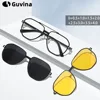 3 in 1 Men Women Polarized Night Vision Sun Clip Magnet Optical Sunglasses Prescription Eyeglasses Driving Glasses With Diopter
