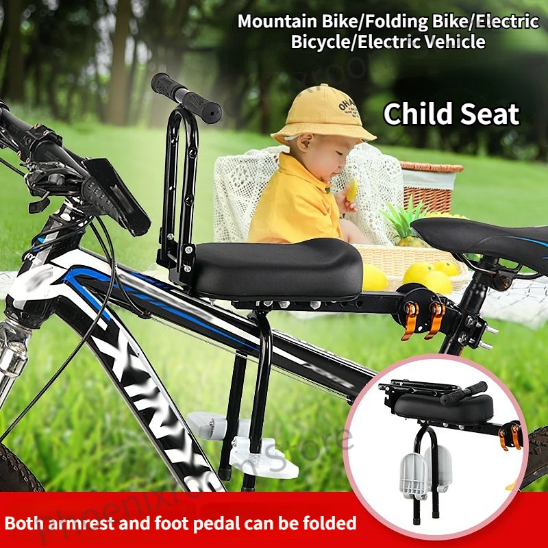 MountainBikeBicycleFrontChildSeatBicycleFoldableBackrestPedal