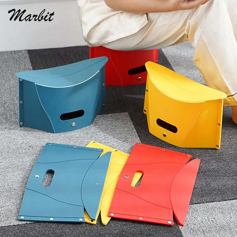 1PC Space-saving Bright-colored Simple Design Collapsible Portable Stool For Camping Storage Stool Storage Folding Chair
